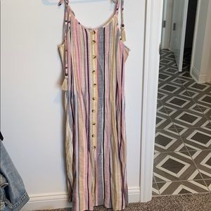NWT stripe button front dress medium